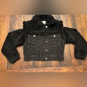 ASOS Black Shearling Jean Jacket